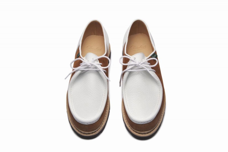 Zapatos Derby Paraboot Michael Hombre Blancas Marrones | QIH1045XN