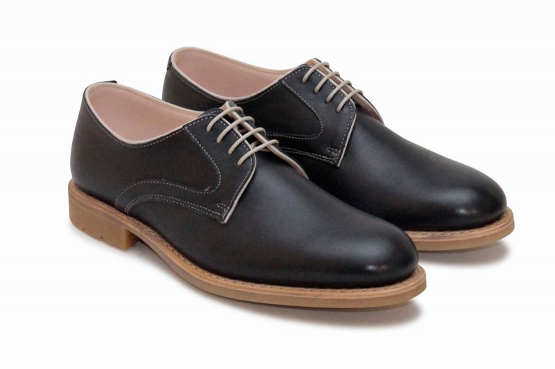 Zapatos Derby Paraboot Saphir Gy Mujer Azules Negras | QKG3117PD